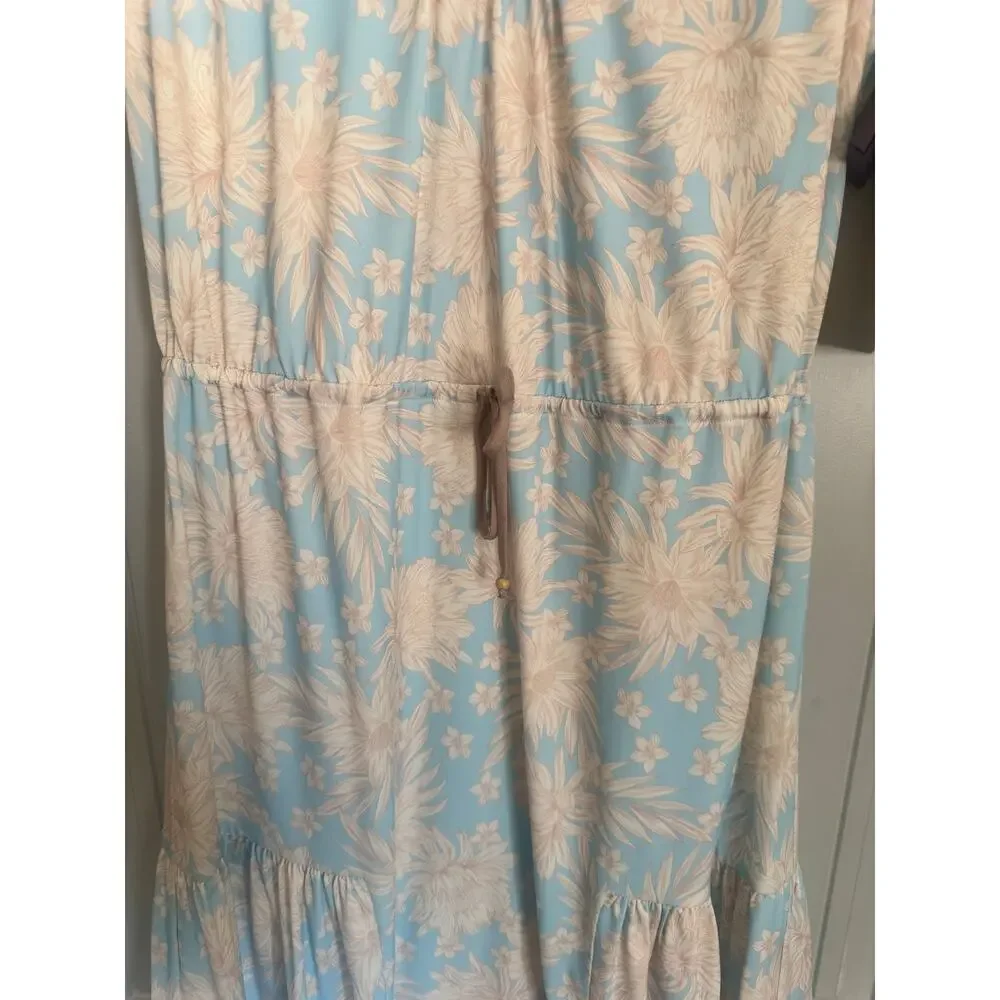 Hale Bob Blue Floral Beaded Neck Dress Size Small NWT - Picture 6 of 9